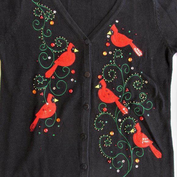 SML Design Women's (Ugly) Christmas Cardigan Sweater Size Small - Picture 3 of 3